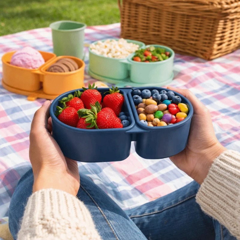 Meal Prep Chia Pudding - Gıda Sınıfı Silikon Öğle Yemeği Kutusu