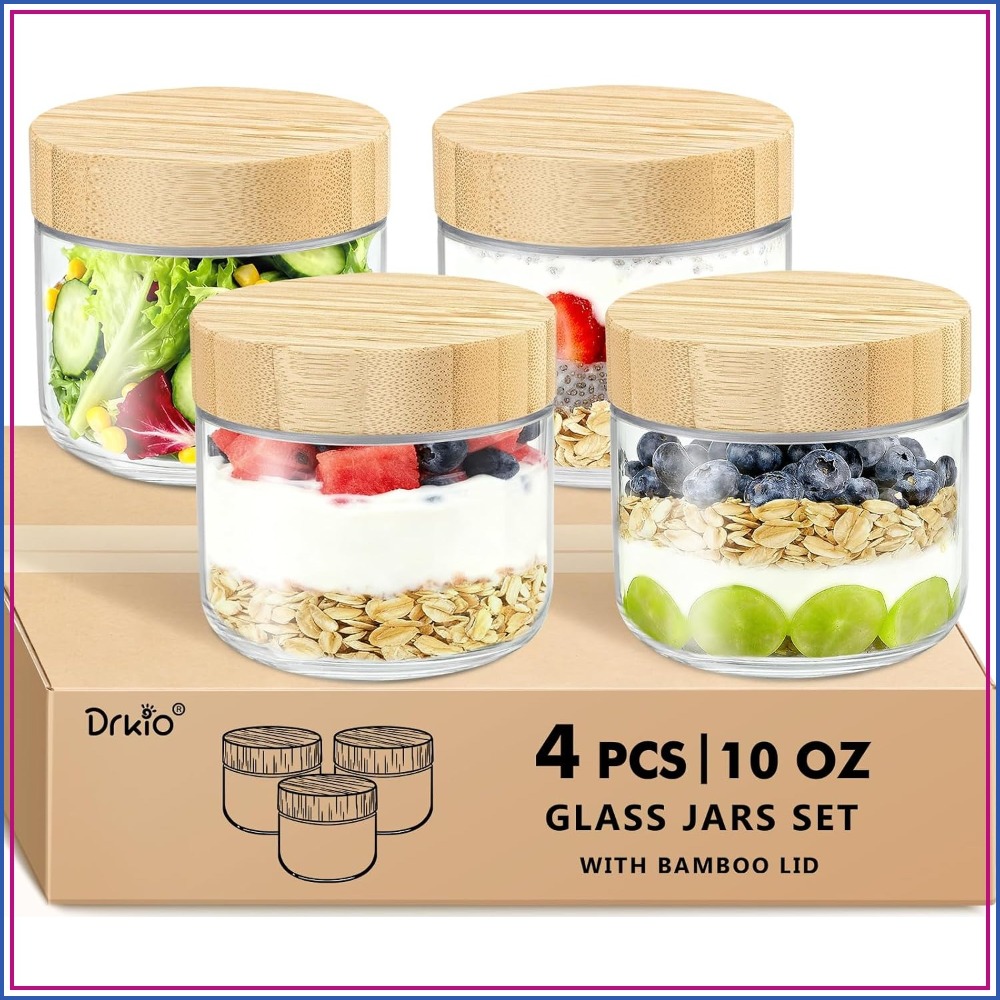 Meal Prep Chia Pudding - 10 Oz Gecelik Yulaf Ezmesi Kapları